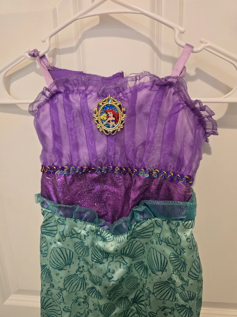 Ariel Little Mermaid Girls Costume Dress - Picture 5 of 6